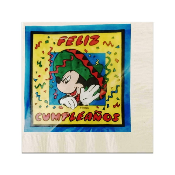 Mickey Mouse Vintage 'Feliz Cumpleanos' Lunch Napkins (20ct)