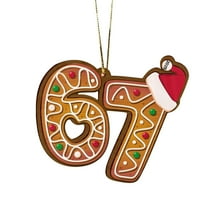 PuSpu Christmas 67 Acrylic Ornament Six Funny Xmas Holiday Ornament Funny 67 Decorations Meme Grandkid Gift For Christmas Tree