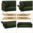 thumbnail image 5 of CARZZI 70" Upholstered Teddy Loveseat Sofa, Convertible Futon Sofa Couch with Adjustable Arms, Deep Seat 2 Seater Comfy Cushion Love Seat for Small Space Living Room Bedroom Apartment, Green, 5 of 11