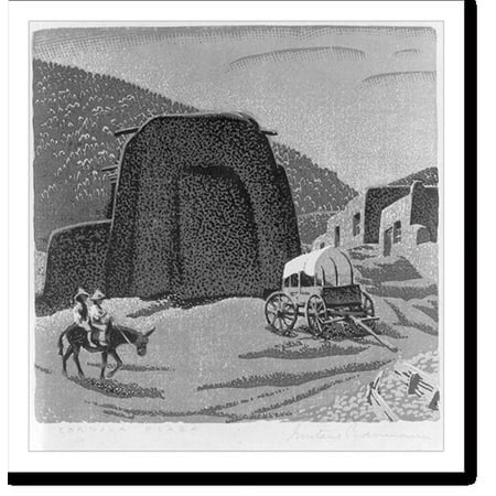 Historic Print, Cordova plaza [Spain?], 18" x 24"