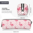 thumbnail image 3 of Fotbe Cute Flamingo with Heart Pattern Leather Pencil Case, Pencil Pouch with Durable Zipper, Compact and Stylish Organizer for Stationery, Art Supplies, Travel Essentials, 3 of 7
