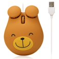 thumbnail image 5 of Orange Ratones con cable portátiles con cable en forma de oso, 1000dpi, para oficina y hogar, 5 of 5