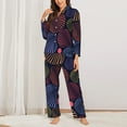 thumbnail image 3 of Disketp Pajamas Set Long Sleeve Sleepwear Womens Button Down Nightwear Pj Sets-Colorful Shells, 3 of 9