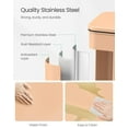 thumbnail image 3 of 10.5 Gallon (40 L) Kitchen Trash Can, Garbage Can, Large Step Trash Bin with Lid, Stainless Steel, Soft Close, 15 Trash Bags Included, Peach Fuzz, 3 of 7
