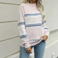 thumbnail image 7 of Conairie Fair Isle Sweater for Women Snowflake Sweater Turtleneck Holiday Sweater Fall Winter Long Sleeve Pullovers Top Multicolor Pink Pink, 7 of 7