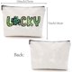 thumbnail image 2 of Bolsas de maquillaje Lucky, bolsa de lona para cosméticos, estuche multiusos con cremallera, bolsas de trébol verde, neceser de viaje, organizador portátil de maquillaje., 2 of 9