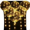 thumbnail image 3 of 6 unidades de globos brillantes, globos de helio transparentes de burbuja blanca cálida, luces de hadas compatibles con decoración navideña para fiesta de bodas de cumpleaños Afortunado Sencillez, 3 of 5