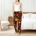 thumbnail image 4 of Wukai Autumn Maple Leaves A Women Pajama Pants Comfy Stretch Drawstring Palazzo Wide Leg Lounge Pant Comfy Sleepwear Yoga Pants-XX-Large, 4 of 6