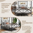 thumbnail image 5 of Leumius Queen Metal Canopy Bed Frame,Platform Bed Frame Queen with X Shaped Frame,Black, 5 of 7