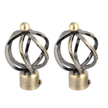 - Living Room Metal Hollow Out Design Curtain Ends Finials 28mm Inner Dia 2 Pcs