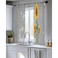 thumbnail image 5 of Sunflowers Sheer Curtains 39 Inch Length 2 Panels Set for Living Room/Bedroom, Spring Summer Bees Yellow Floral Grey Kitchen Curtains Grommet Semi-Sheer Curtains Drapes Window Treatments 27.5"x39"x2, 5 of 7