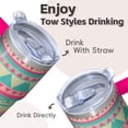 thumbnail image 4 of Boho Themed 20oz Tumbler with Lid & Straw - Stainless Steel Insulated Coffee Cup, Double Wall Vacuum Travel Mug, Leakproof Thermal, 4 of 5
