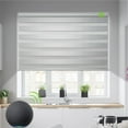 thumbnail image 1 of Yoolax Motorized Horizontal Blinds Smart Day and Night Roller Shades Electric Zebra Blind(90% Shading White,39"W x 72"H), 1 of 6
