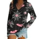 thumbnail image 2 of Ailaofu Ladies Long Sleeve Halloween and Christmas Decorative Basic V-Neck Casual Shirt Fashion Tops, 2 of 5