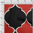thumbnail image 2 of oneOone Tissu Jersey Coton Rouge Motif Quatrefoil pour Projets de Couture, Imprimé au Mètre 58 Pouces de Large, 2 of 4