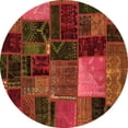 thumbnail image 1 of Ahgly Company Indoor Round Oriental Orange Modern Area Rugs, 7' Round, 1 of 4
