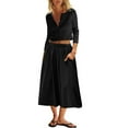 thumbnail image 2 of 2 Piece Lounge Sets for Women Matching Vacation Outfits Button Down Ribbed Cardigan Elastic Waist Skirt Sets, 2 of 7