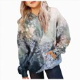 thumbnail image 5 of Staki Girl's Camo Hoodies Long Sleeve Oversized Sweatshirts Hoodie Pullovers Streetwear Trendy 2-12Y(Blue,7-8 Years), 5 of 7
