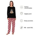 thumbnail image 2 of Baseball Christmas Tree Matching Pajamas For Family And Dog, Black And Red Pajamas With Plus Size, 2 of 7