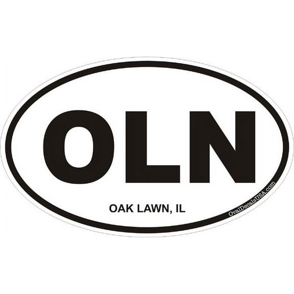 3.8 Inch Oak Lawn Illinois Oval Decal