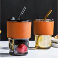thumbnail image 4 of Bearachild Tazas de café helado versátiles y duraderas con pajita y tapa para llevar o en casa a altas temperaturas Mostrada Ámbar +tapa+pajita, 4 of 6