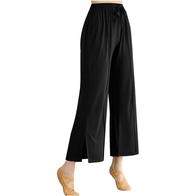Pantalones de yoga de pierna ancha para mujer, cómodos pantalones de entrenamiento modales, pantalones holgados, pantalones palazzo fluidos, pantalones de baile de moda
