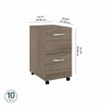 thumbnail image 2 of Studio C 2 Drawer Mobile File Cabinet in Modern Hickory - Engineered Wood, 2 of 7