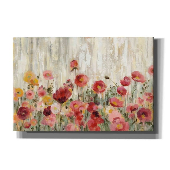 Epic Graffiti 'Sprinkled Flowers' by Silvia Vassileva, Canvas Wall Art, 18"x12"