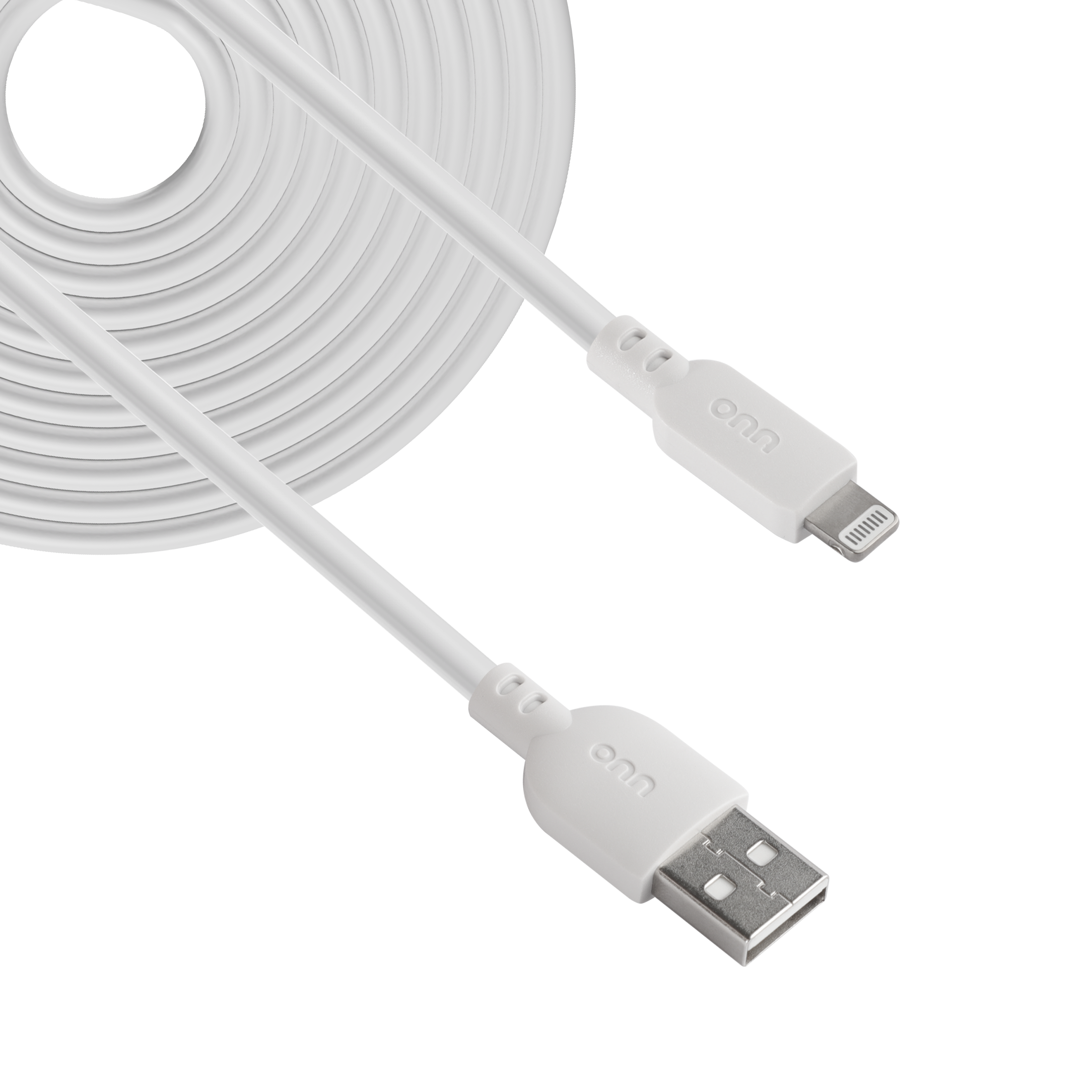 onn 10-Foot Lightning to USB Cable, White photo 6