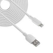 onn 10-Foot Lightning to USB Charging Cable – White