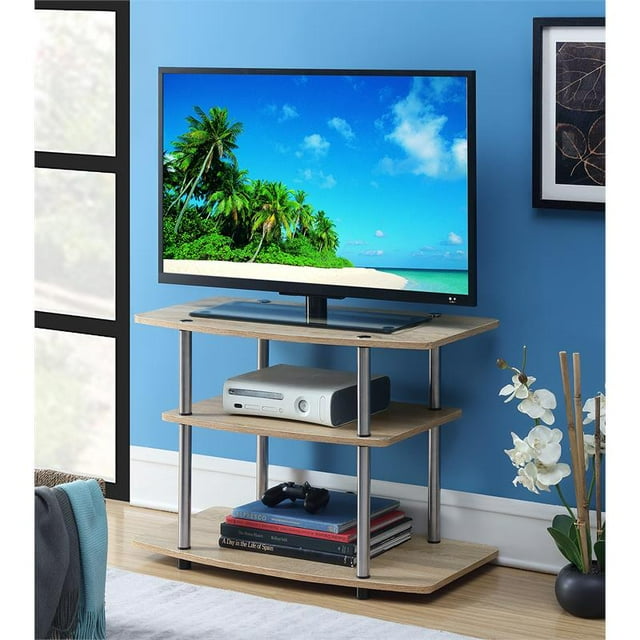 Pemberly Row Meuble TV 3 Niveaux 32 Pouces en Blanc