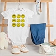 thumbnail image 3 of Positive Happy Faces Smile Emoticons Romper Boys or Girls Infant Baby Brisco Brands NB, 3 of 6