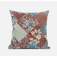 thumbnail image 6 of Arizona Floral Patches Suede Zippered Pillow with Insert in Aqua Navy 16 x 16, 6 of 6