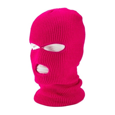 Xiao Hua Mascarilla de 3 agujeros para clima frío, máscara de esquí de invierno para hombres y mujeres, máscara de circulación térmica (rosa roja)