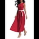 thumbnail image 3 of Vestido de Verano Vintage para Mujer, Holgado, Sin Mangas, , Cuello Redondo, Color Liso. Rojo M, 3 of 6