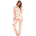 thumbnail image 2 of MintLimit Women's Cartoon Long Sleeve V-neck Button Down Shirt and Pants Sleepwear Pyjamas Lounge Set, 2 of 4