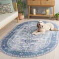 thumbnail image 4 of SAFAVIEH Arizona Merrilyn Oriental Machine Washable Area Rug, Beige/Blue, 5' x 8' Oval, 4 of 13