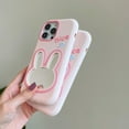 thumbnail image 3 of Kawaii Phone Cases Apply to iPhone 14,Cute Cartoon Bunny Phone Case 3D Funny Pink Babbit Mirror Case for Women Girls Soft Silicone Shockproof Cover for iPhone 14, 3 of 13