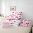 thumbnail image 6 of Manfei Chic Bowtie Bow 7-Piece Bedding Comforter Set,Happy Valentine'S Day King Bedding Sets,White Pink Bed Sheets For Girls Teens,Super Cozy Room Decor Reversible, 6 of 8