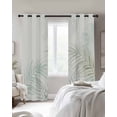 thumbnail image 4 of Summer Botanical Blackout Curtains for Bedroom Living Room Darkening Curtains 54 Inch Long Green Tropical Palm Leaves Watercolor Short Curtain for Small Window Treatment Grommet Drapes 42"x54"x2, 4 of 9