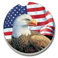thumbnail image 2 of CounterArt Absorbent Stone Eagle and Flag Car Coaster (Set of 2), 2 of 3