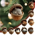 thumbnail image 2 of 9Pcs Forest Animal Acorn Ornaments, Cozy Forest Christmas Ornaments, Pine Cone Animal Christmas Tree Hangning Ornaments, 2D Acrylic Christmas Decorations for Home Decor, 2 of 6