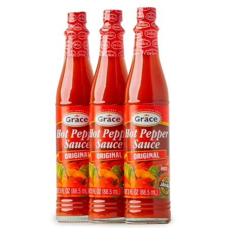 Grace Hot Pepper Sauce 3oz - 3 Pack Hot Sauce Bottles
