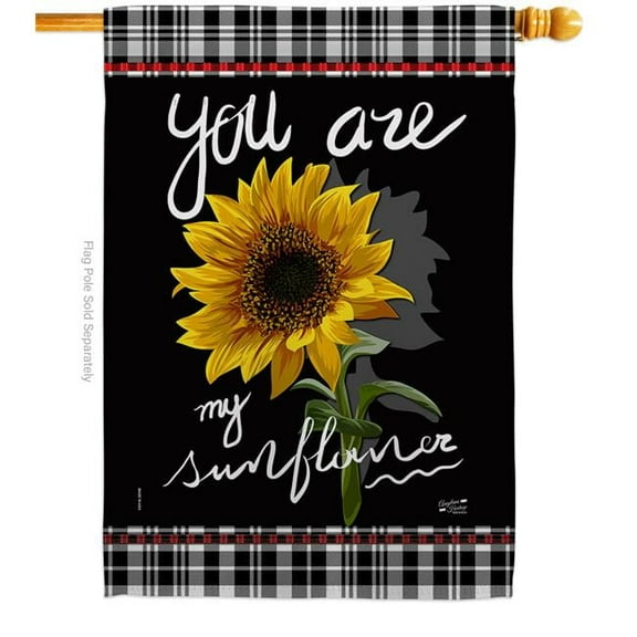 Angeleno Heritage H137253-BO My Sunflower Floral Double-Sided Garden Decorative House Flag, Multi Color
