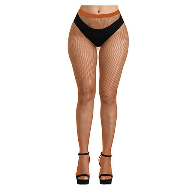 1 Paire de Bas Collants à Bretelles à la Mode, Design Troué, Effet Rehausse-Fesses pour la Saint-Valentin, Attrayants, Confortables au Toucher, Collants Résille, Robe, Caramel