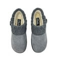 thumbnail image 2 of Clarks Suede Knitted Collar Clog Plush Faux Fur Lining Slippers Grey/Grey X (Grey/Grey X, 7), 2 of 4