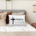 thumbnail image 2 of Psalm 91 Christian Pillow Covers 18x18, Inspirational Bible Verse Religious God Gifts, Scripture Cross Decorations Throw Pillow Cover, Motivational Faith Cushion Covers for Bedroom Decor, 2 of 6