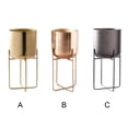 thumbnail image 3 of Soporte para macetas Cateissary decoración elegante Jardinera con soporte de metal desmontable negro, 3 of 6