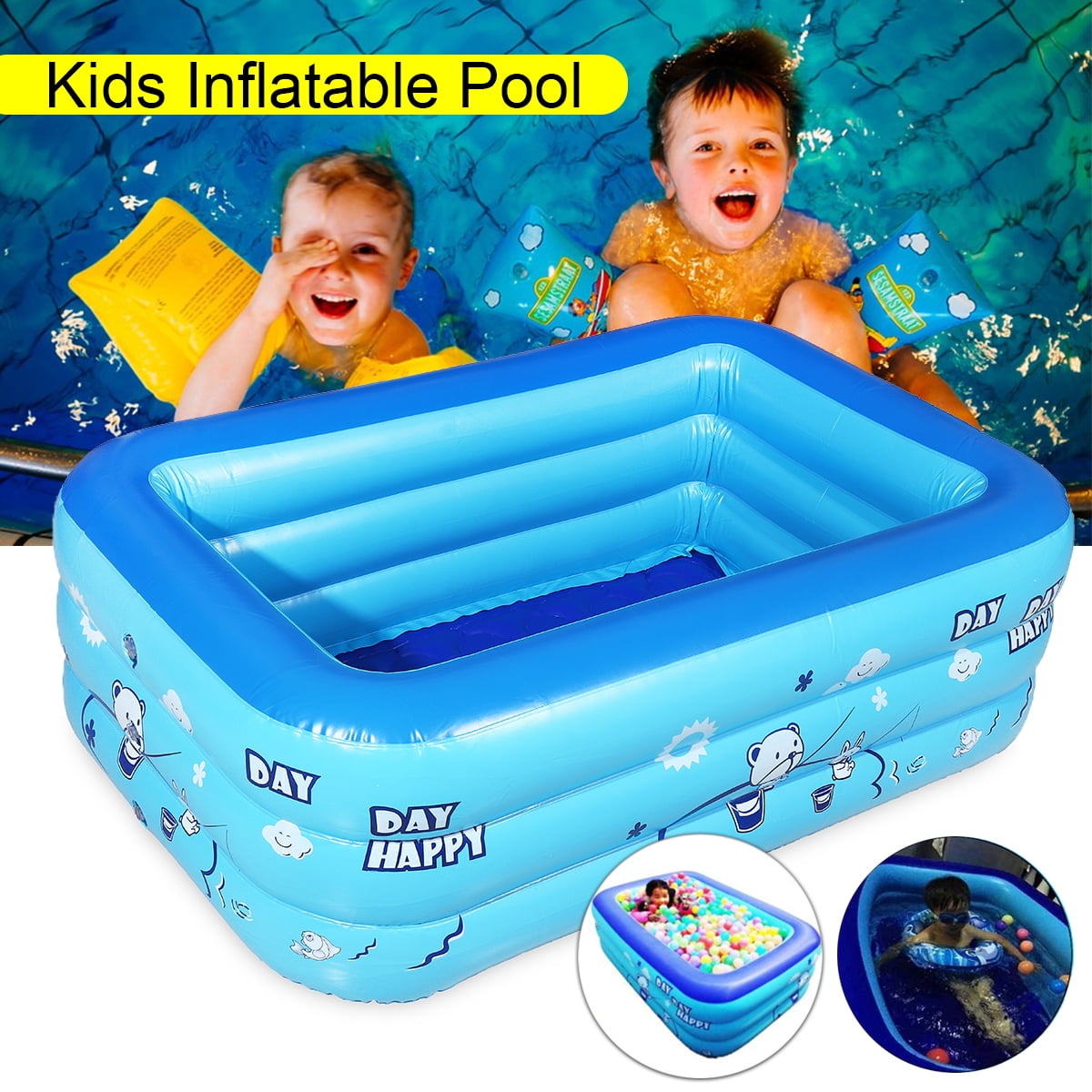 SWIMMING POOL INFLATABLE INFANTS TODDLERS 120cm NEXT DAY SHIPPING 48" 