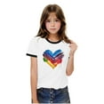 thumbnail image 6 of Boys Girls Heart Graphic T-shirts Cotton Kids Plain Round Neck Basic Top - Children School Active Tees Shirts Age 3-13 Years Black 11-12 Years, 6 of 6